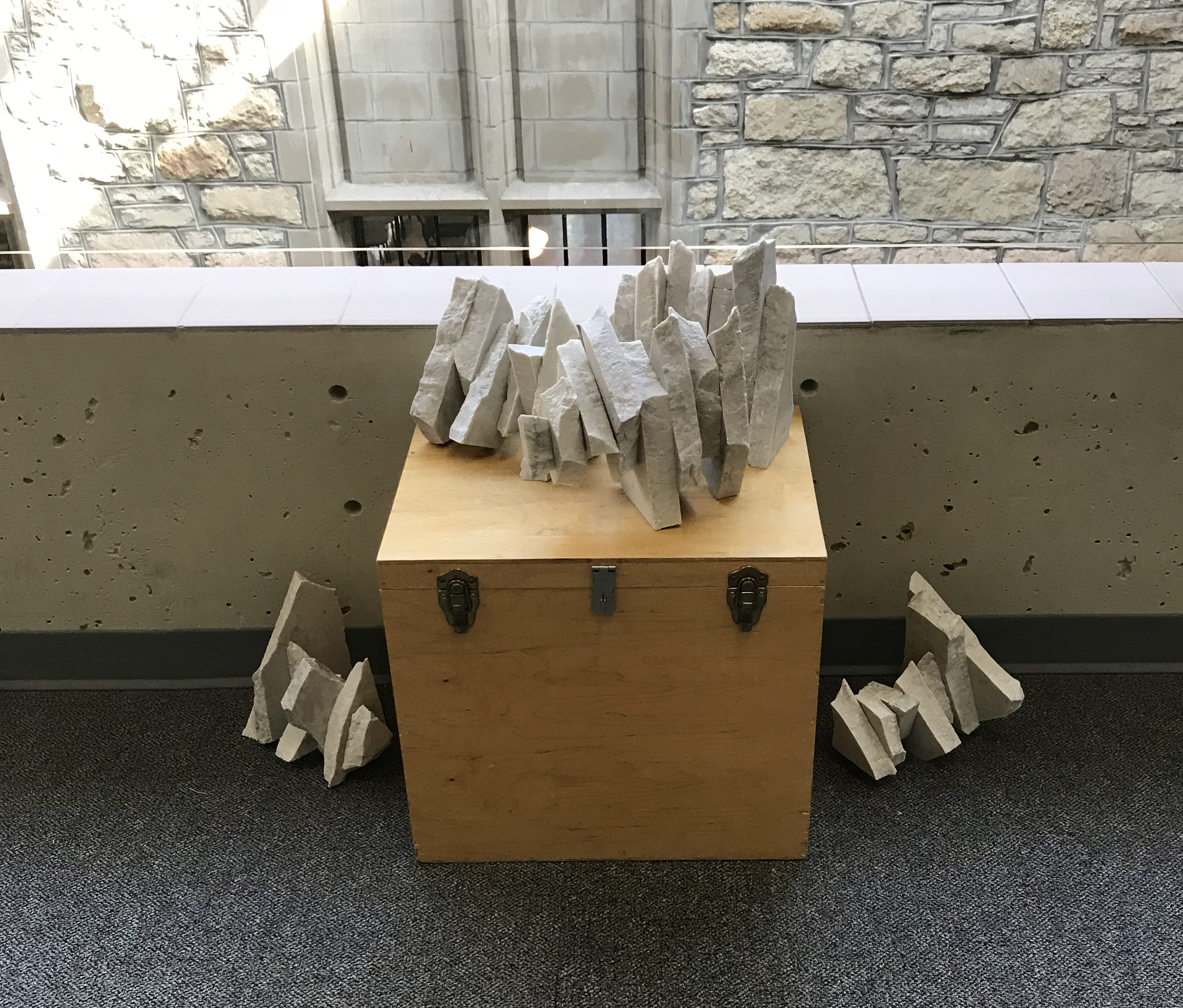 An art project created from discarded and repurposed stone countertops for ARTCycled 2018 by Gloria Simplkins